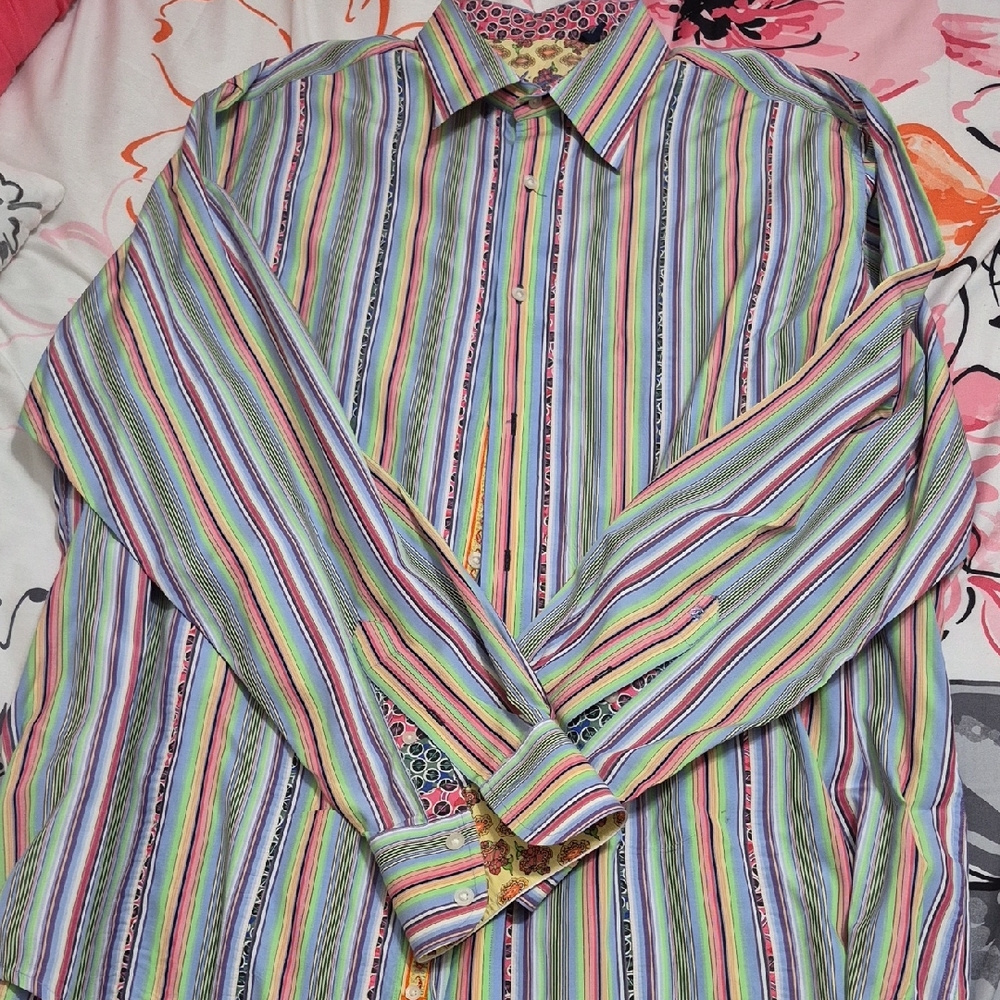 Robert Graham Vibrant Striped Men's Shirt